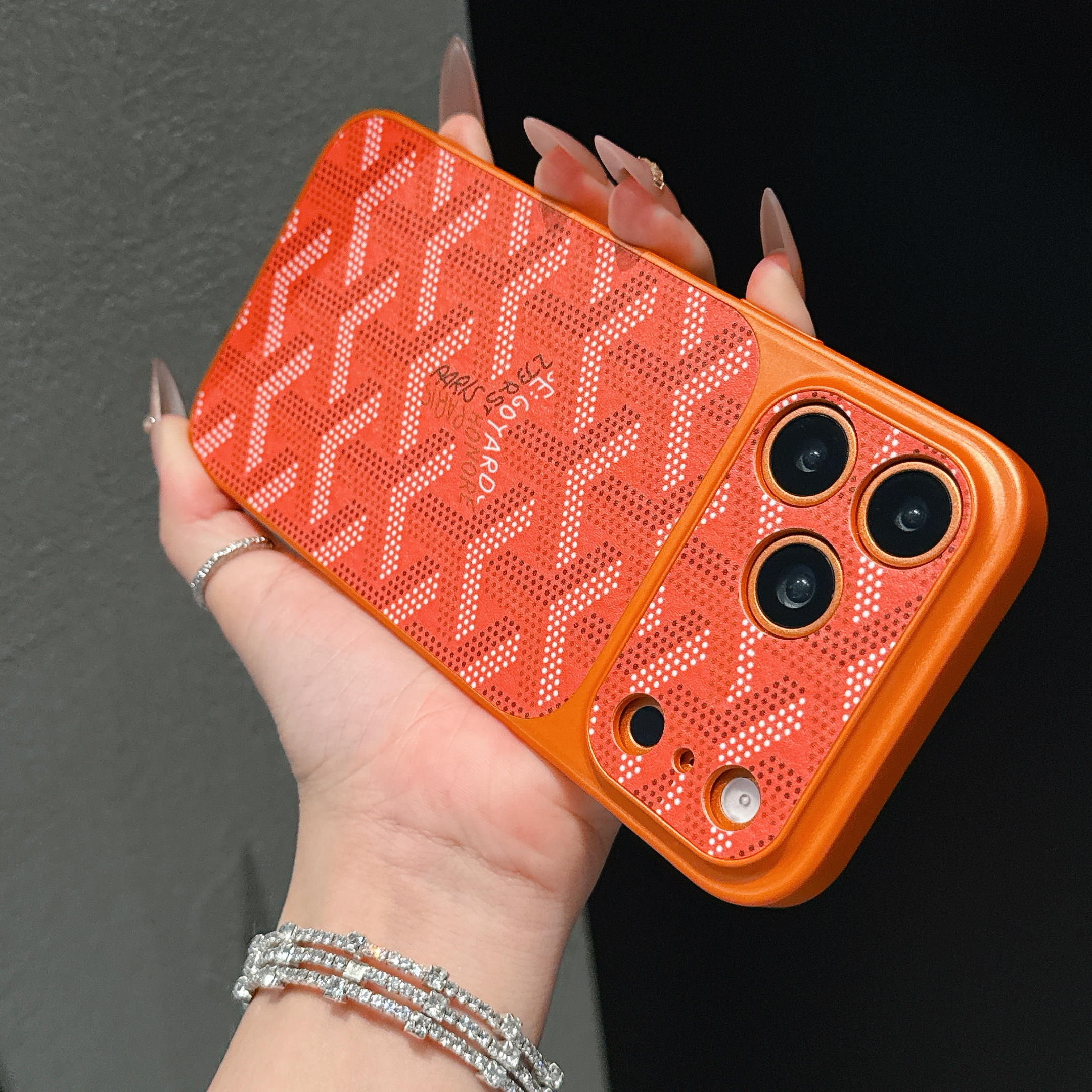 Luxury GD iPhone case orange– GFLV009
