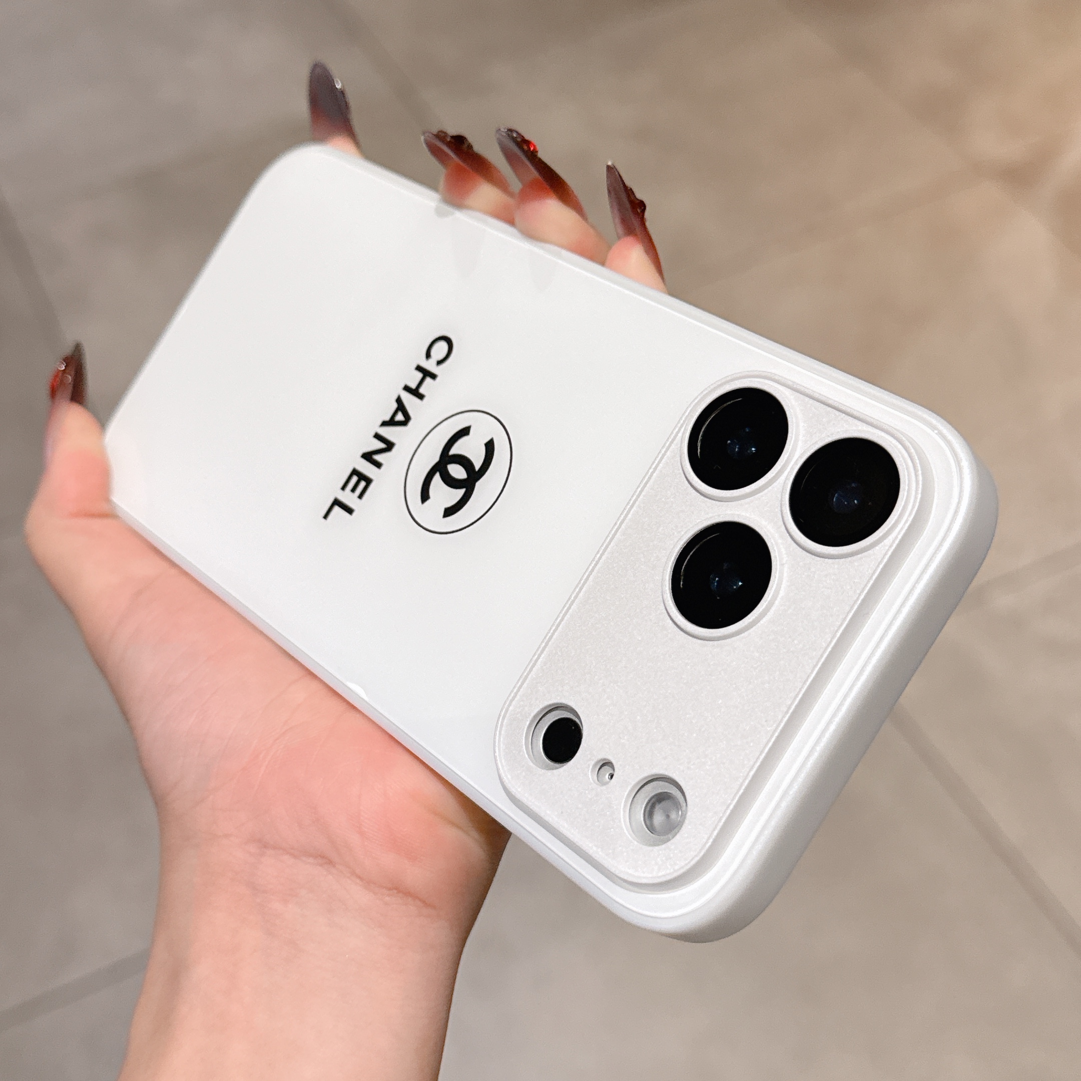 Luxury CC iPhone Case White For iPhone 17/16/15/14/13-VECC028