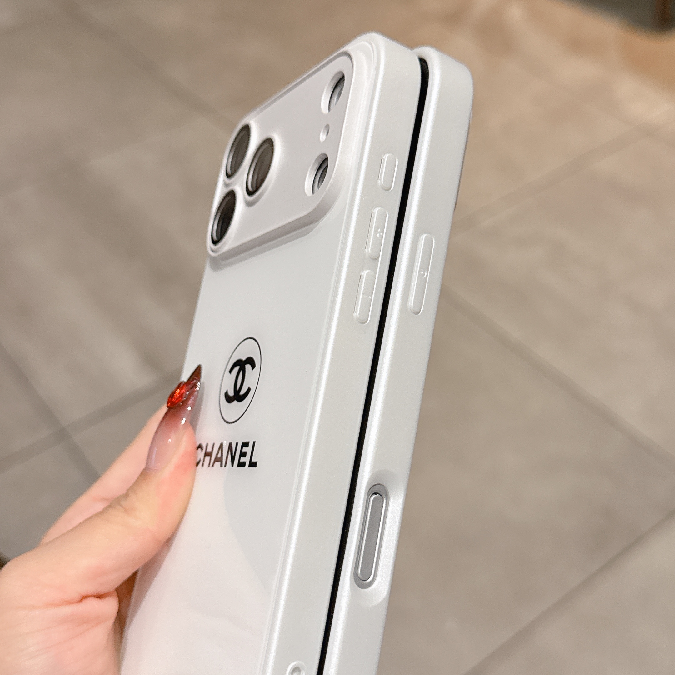 Luxury CC iPhone Case White For iPhone 17/16/15/14/13-VECC028