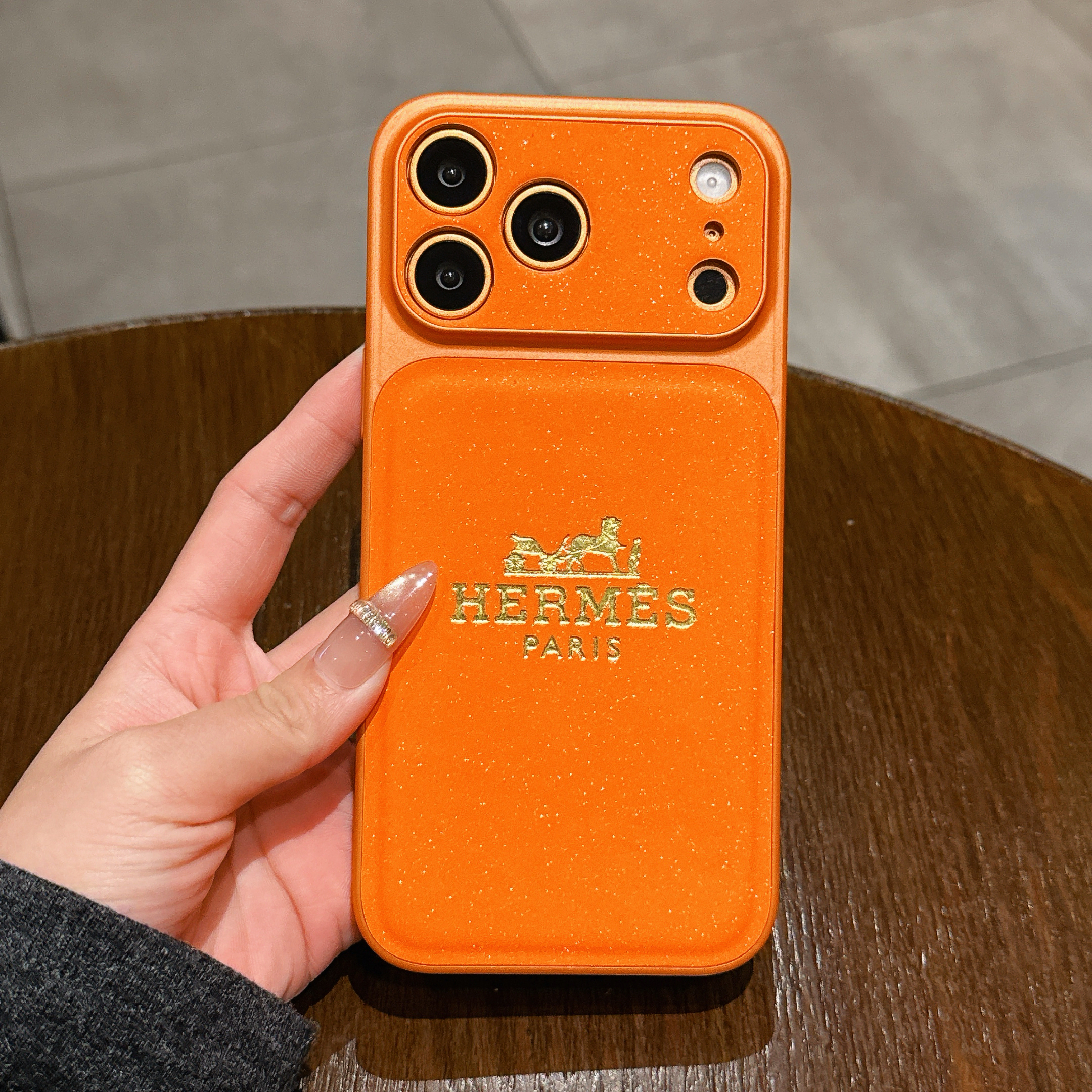 Premium CH iPhone case orange– GFLV006