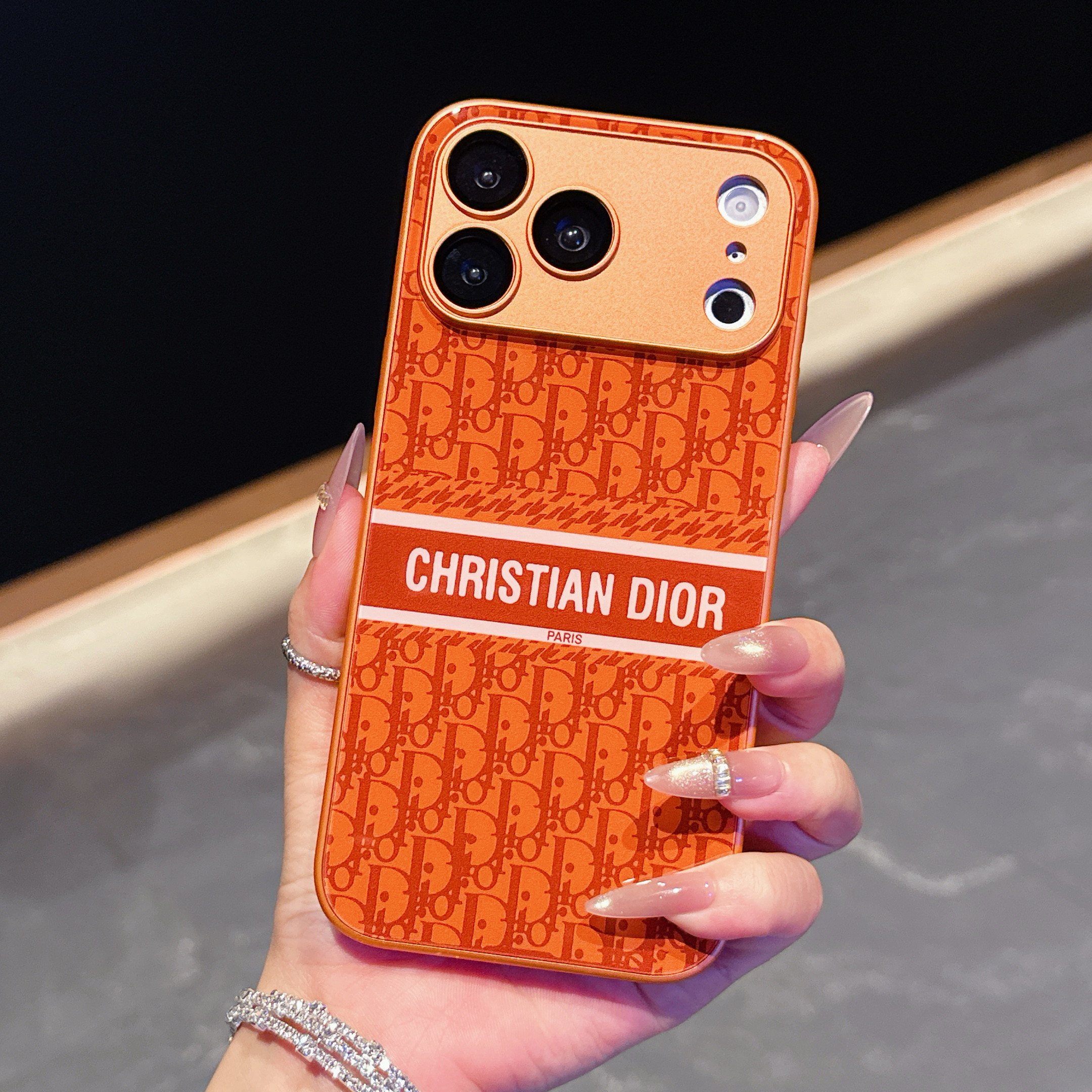 High-quality CD iPhone case orange– GFLV0010