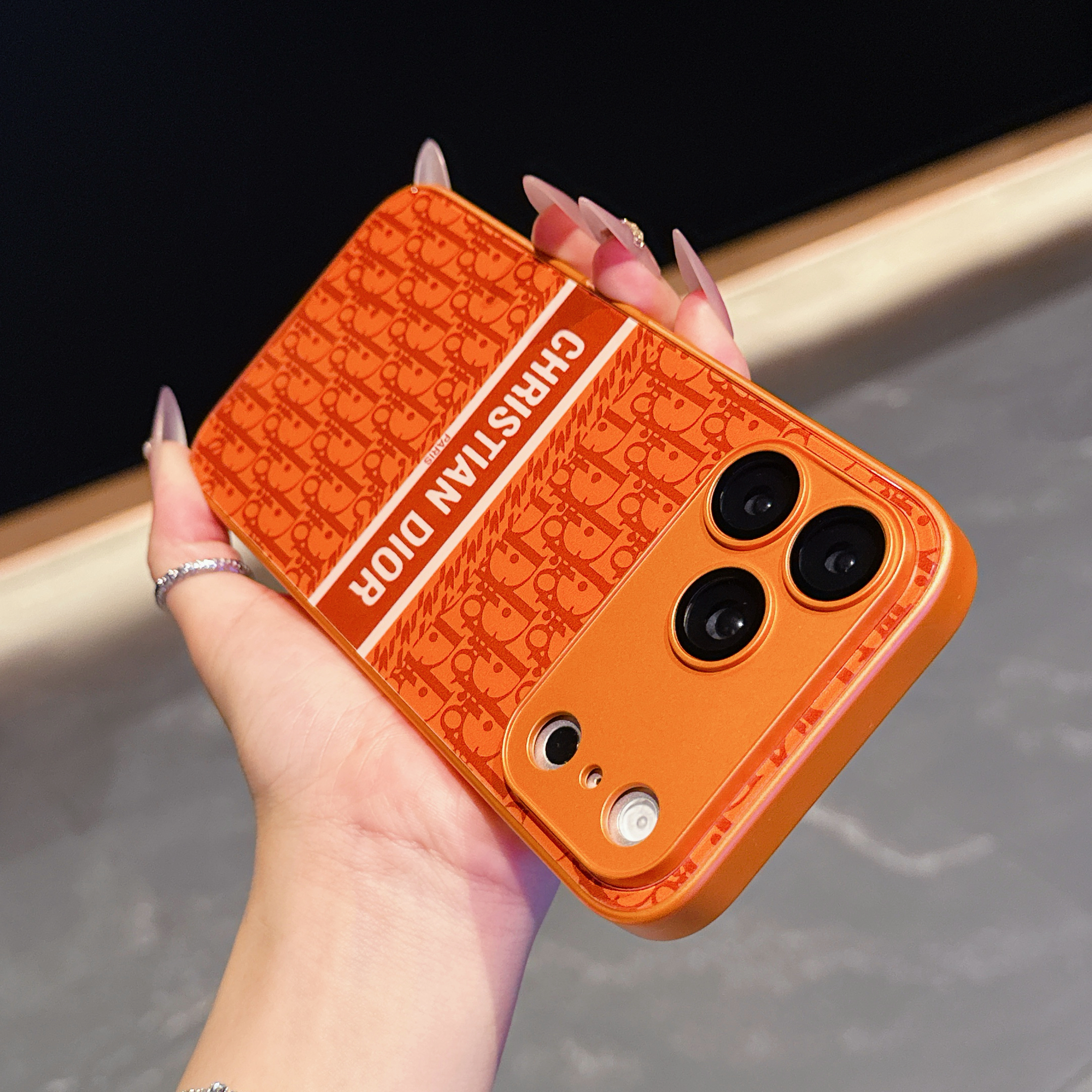 High-quality CD iPhone case orange– GFLV0010