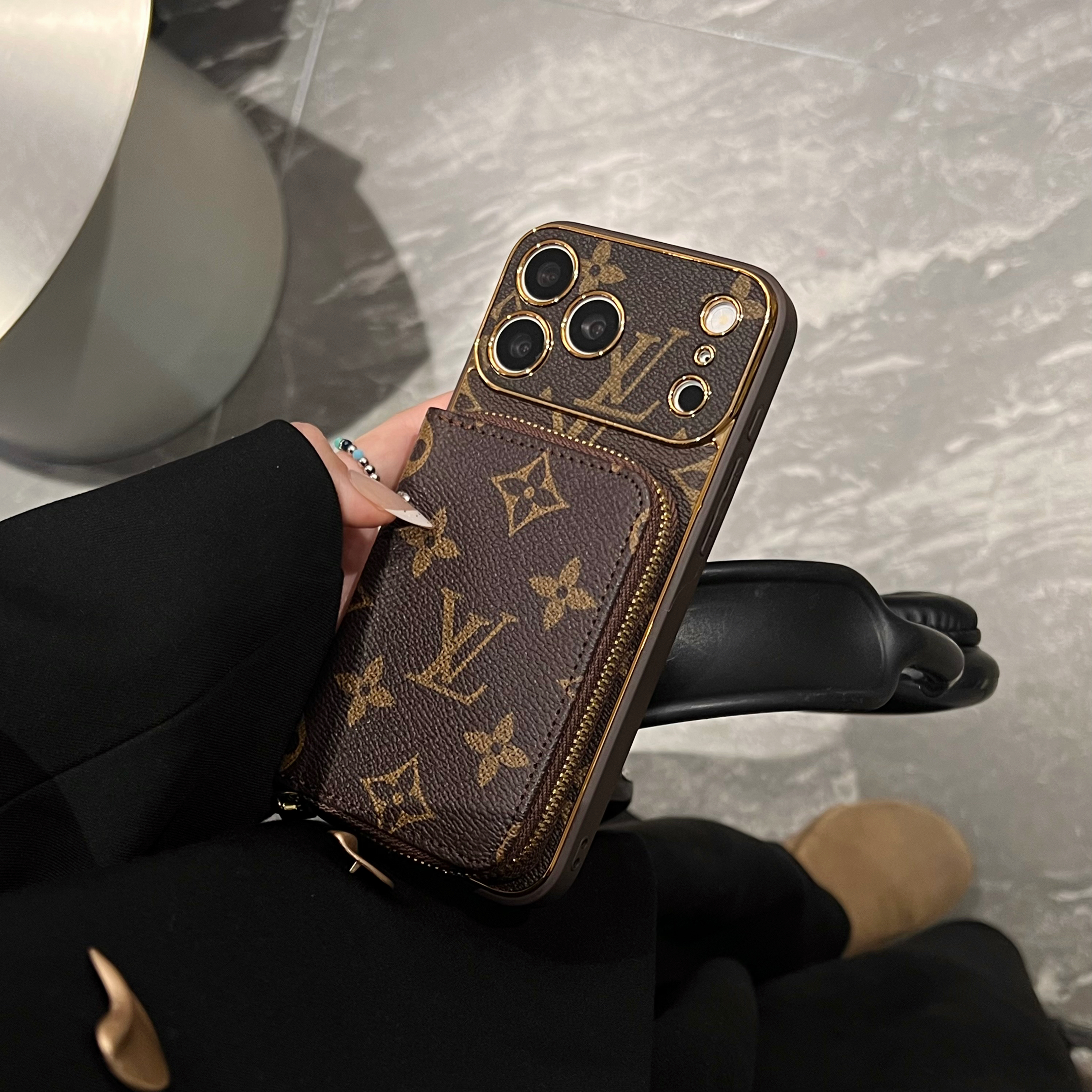 High-quality  Monogram iPhone Case With Wallet  For iPhone 17 Series-GELV164