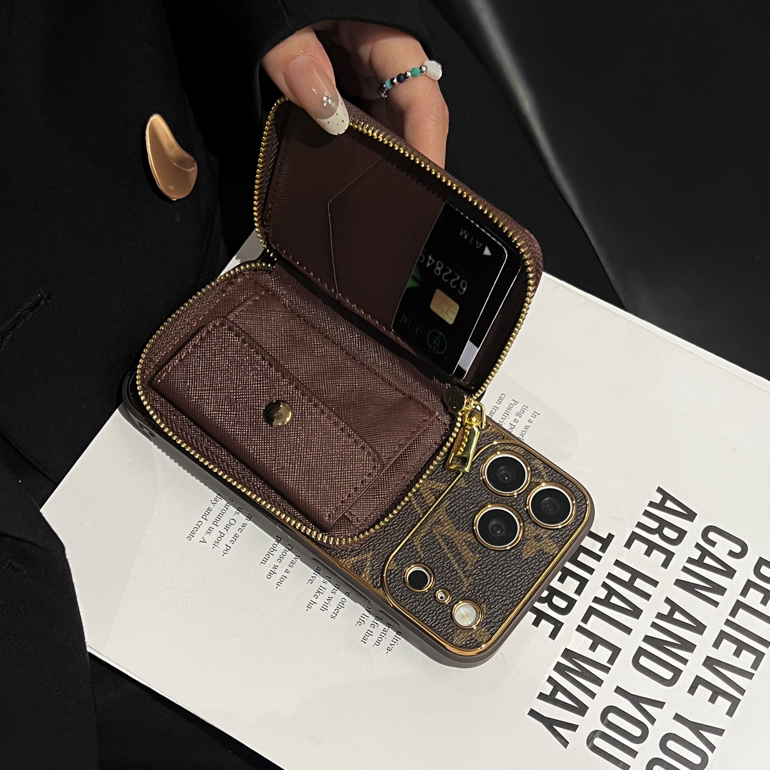 High-quality  Monogram iPhone Case With Wallet  For iPhone 17 Series-GELV164