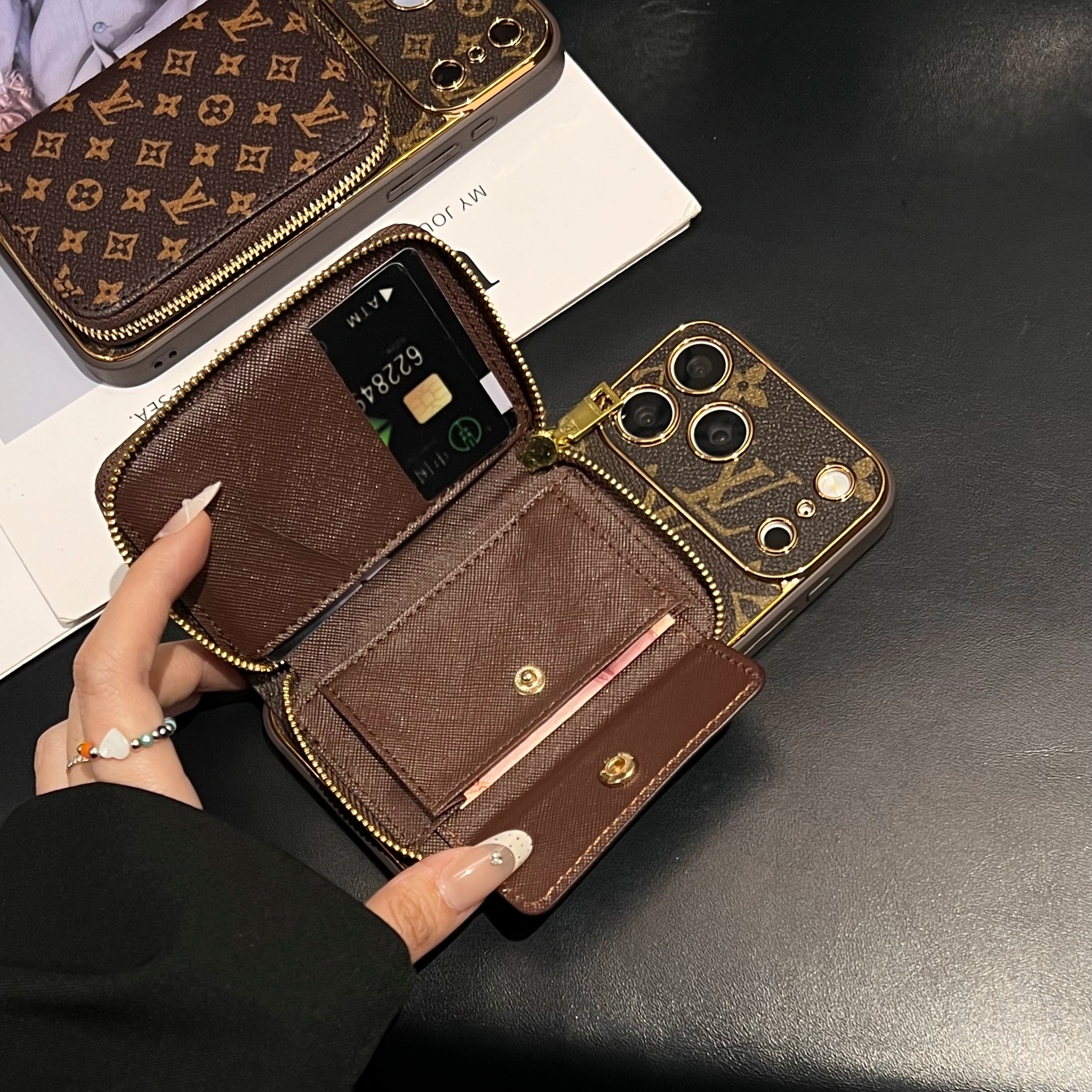High-quality  Monogram iPhone Case With Wallet  For iPhone 17 Series-GELV164