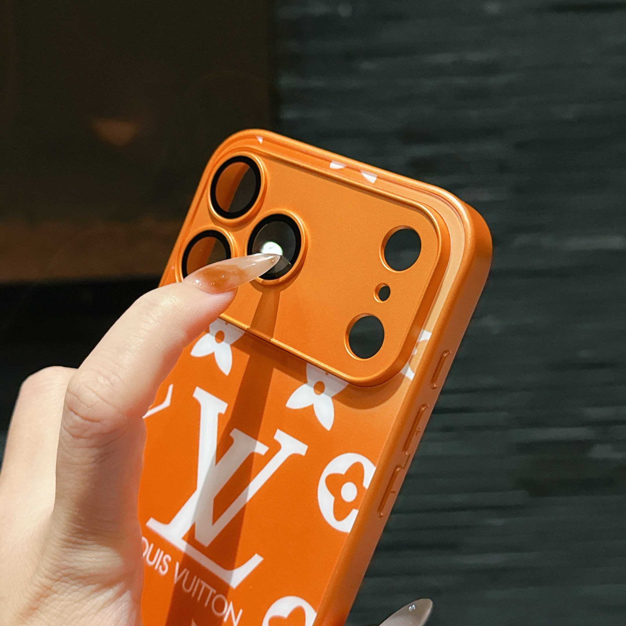 Luxury Monogram iPhone Case Orange For iPhone 17/16/15/14/13-VEMO019