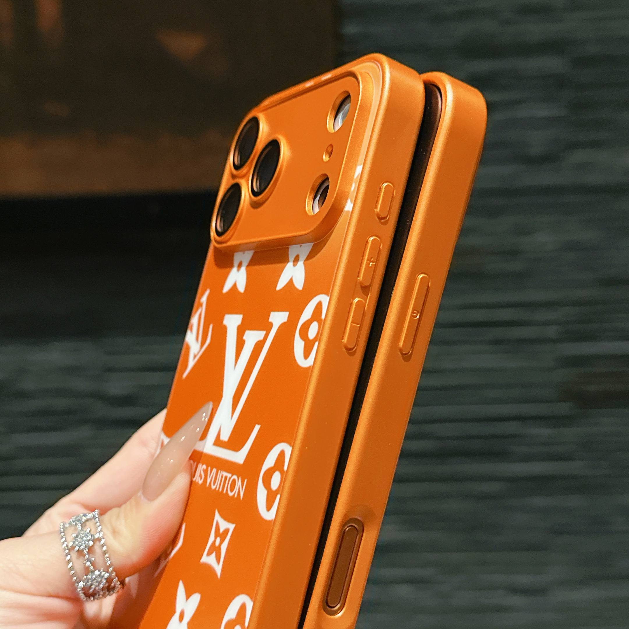 Luxury Monogram iPhone Case Orange For iPhone 17/16/15/14/13-VEMO019