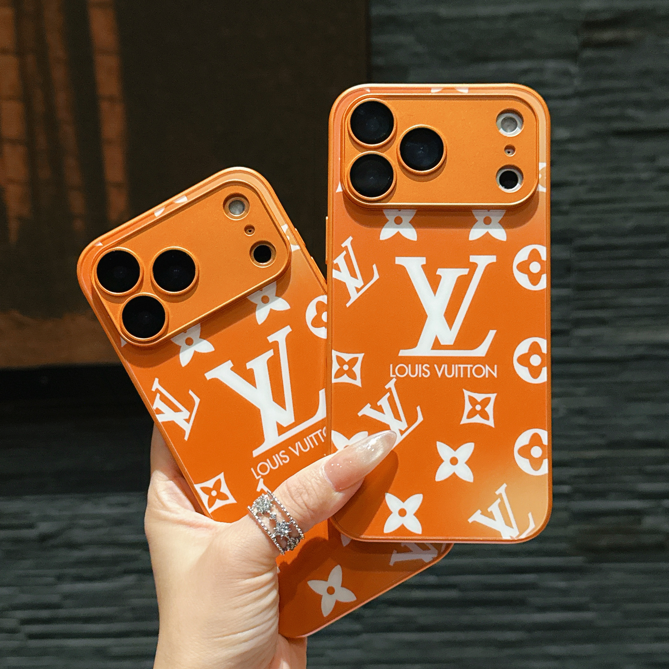 Luxury Monogram iPhone Case Orange For iPhone 17/16/15/14/13-VEMO019
