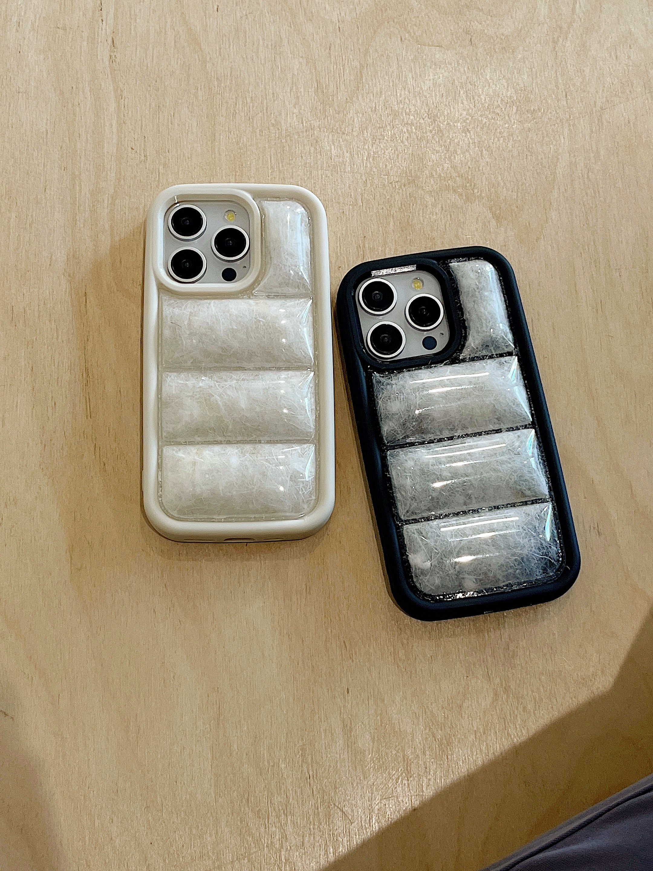 Stuffed Down Puffer Phone Case For iPhone Black-TCK251605