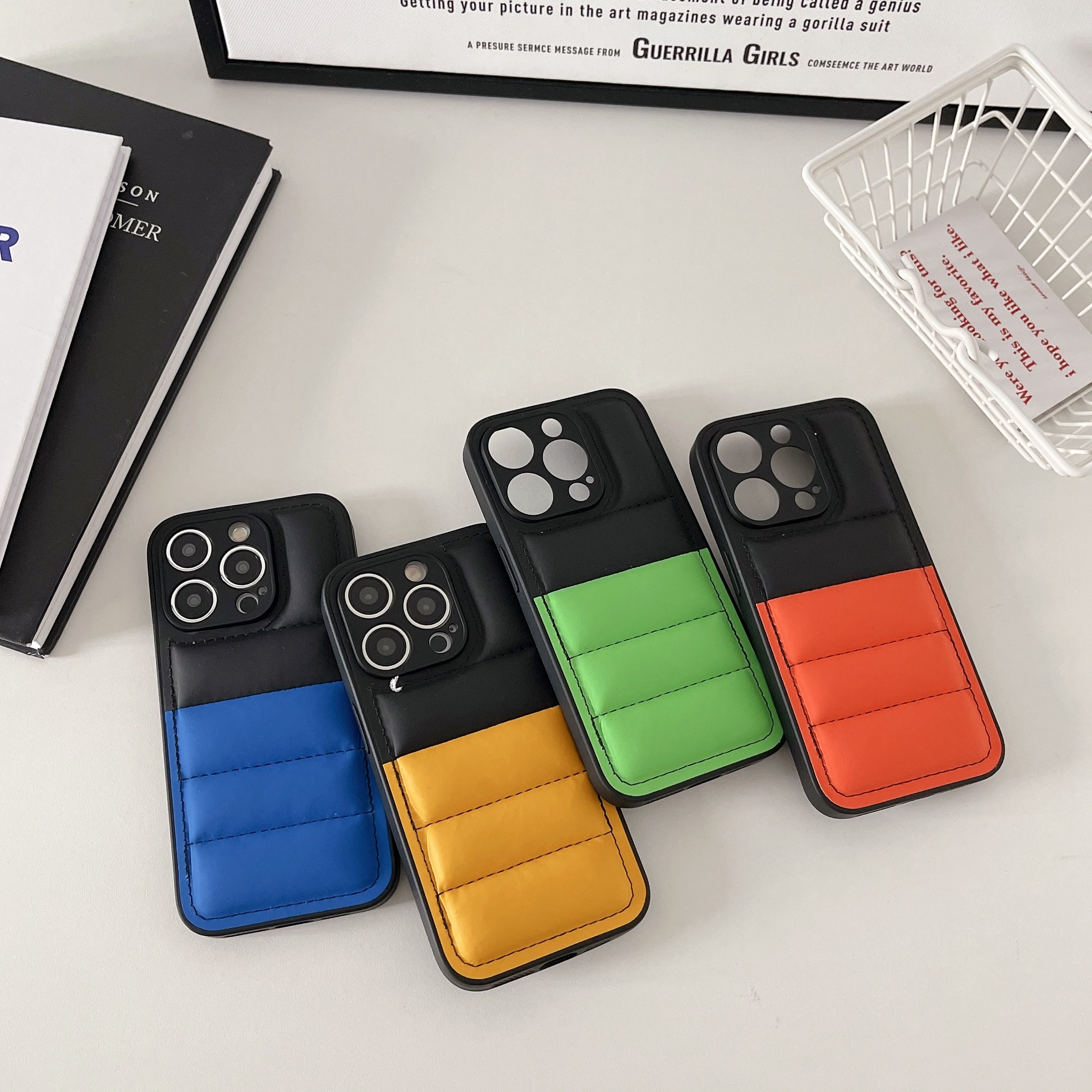 Multicolour Puffer Phone Case For iPhone Yellow-SPK251615