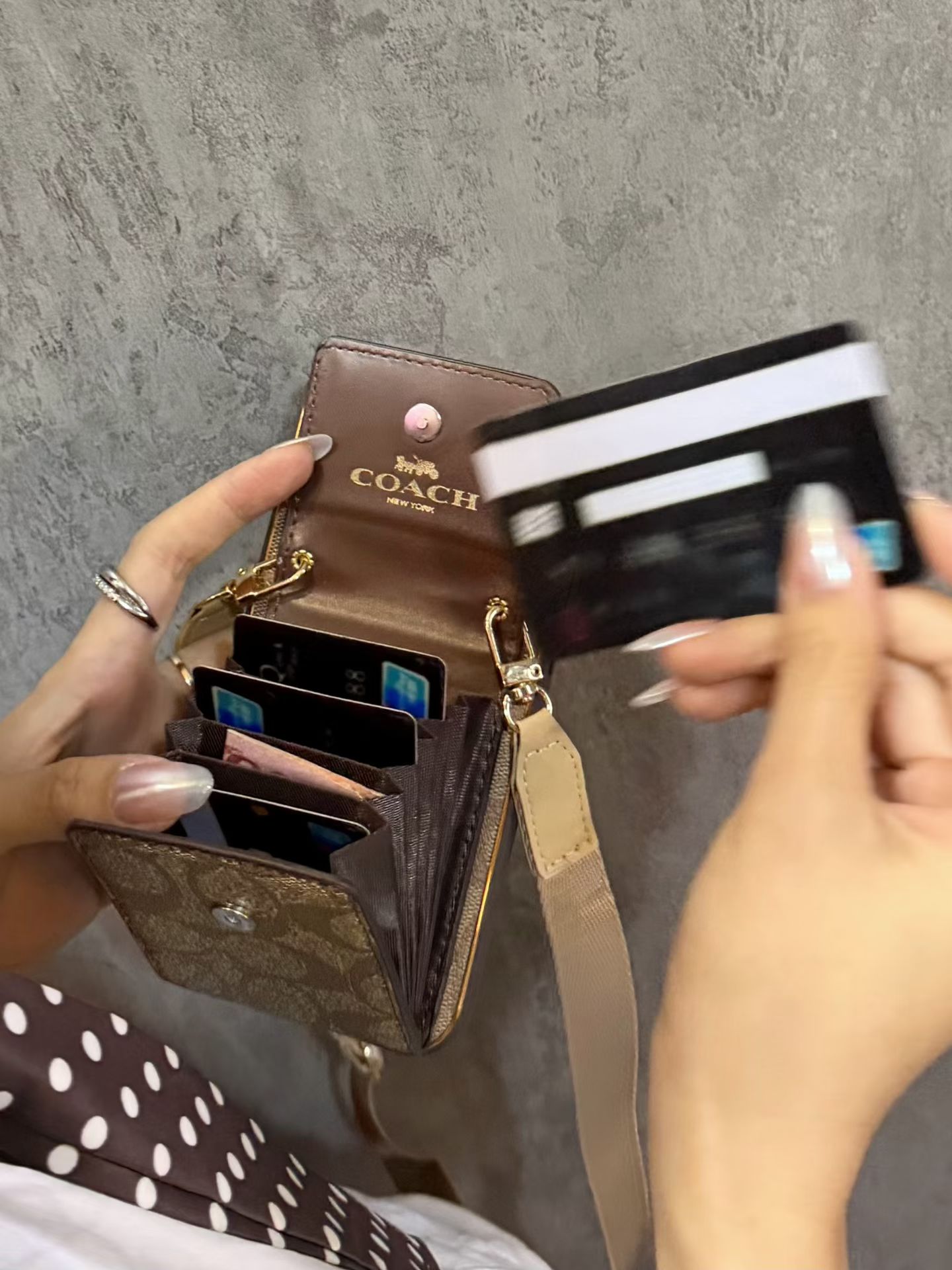 High-quality Leather CH iPhone Case With  Card Holder And Crossbody Strap For iPhone 17 Series-GECH233