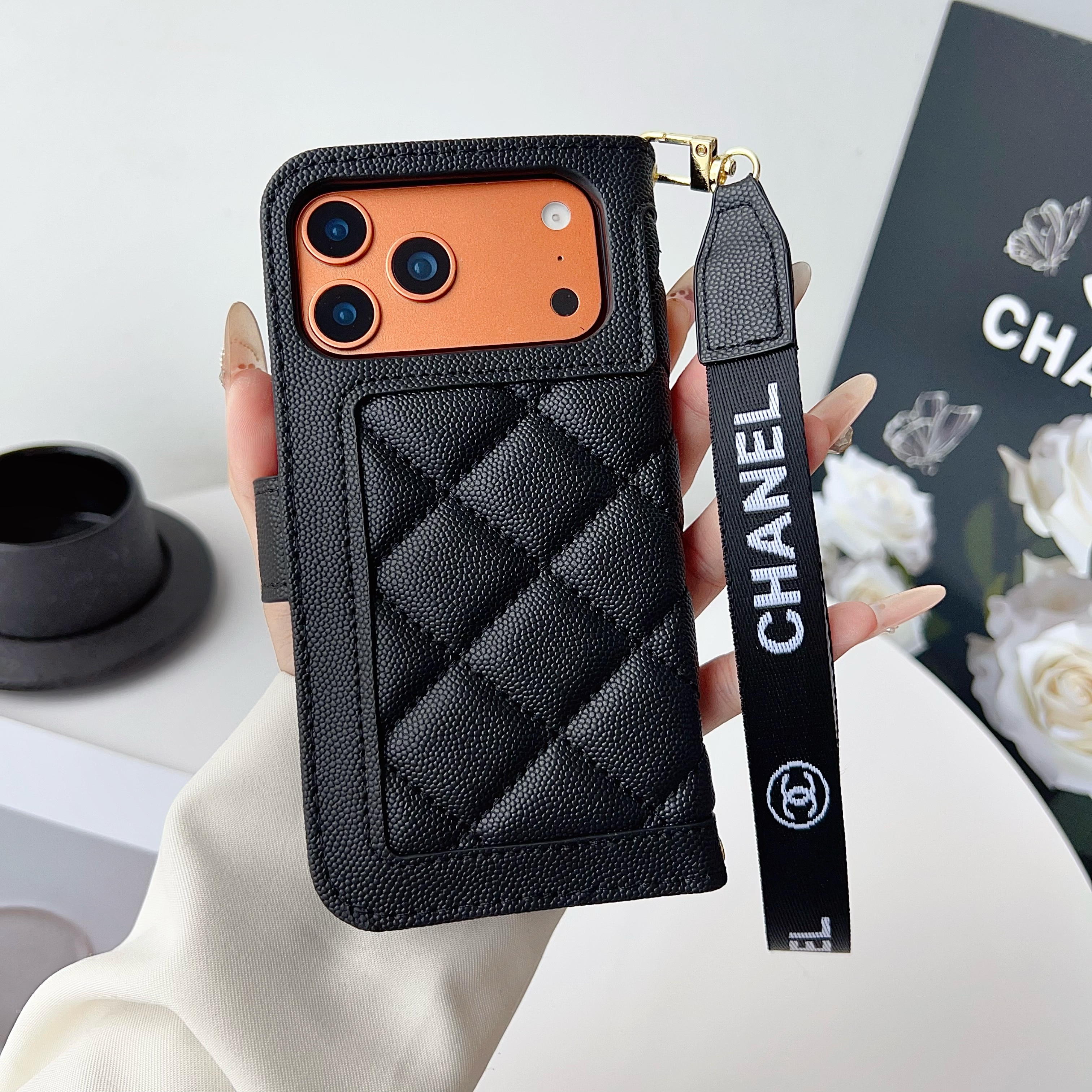 Premium Leather CC iPhone Case With Flip Wallet  -GECC190