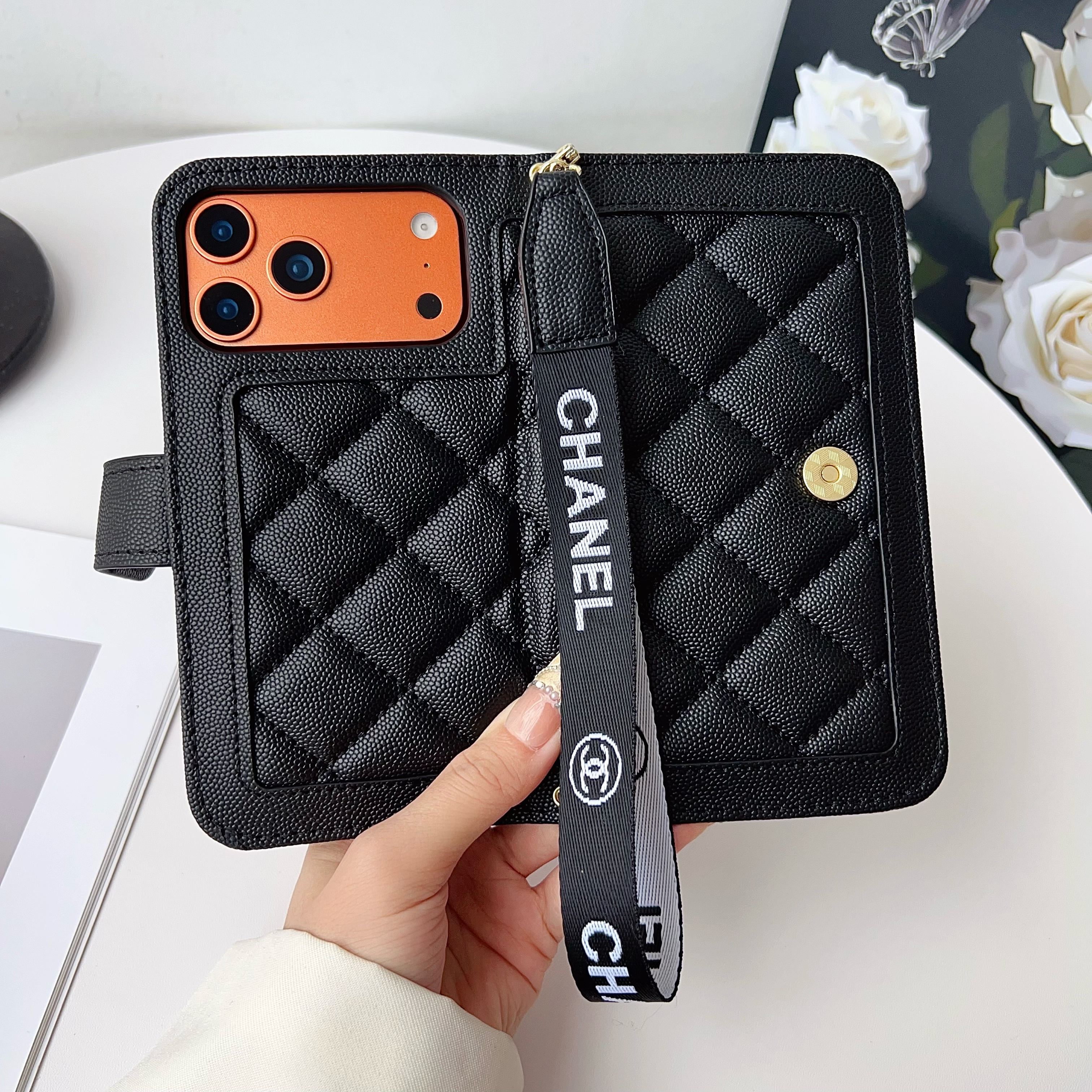 Premium Leather CC iPhone Case With Flip Wallet  -GECC190