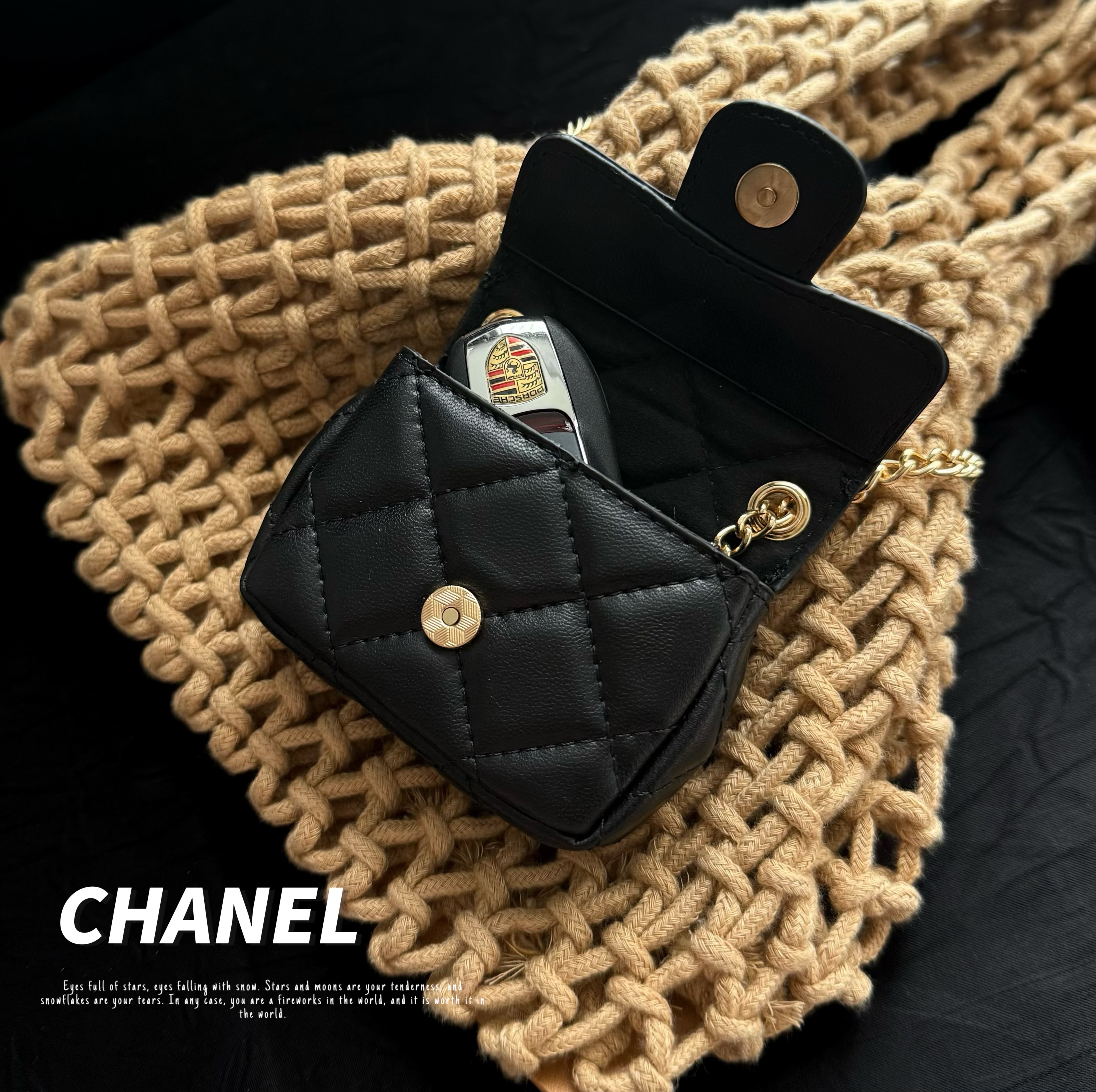 Premium Leather CC AirPods Cases Black-GECC192