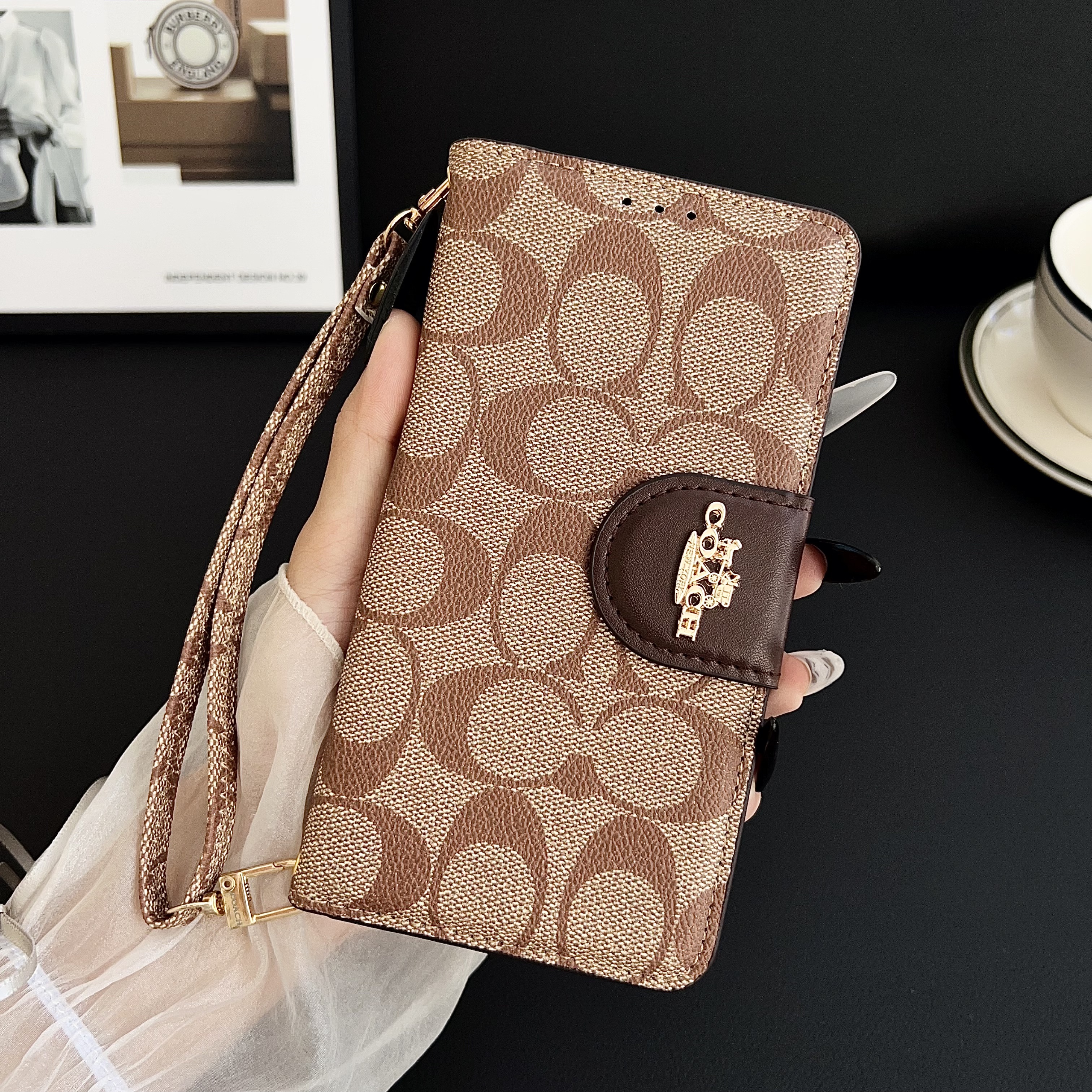 Luxury Leather CH iPhone Case With Flip Wallet -GECH198