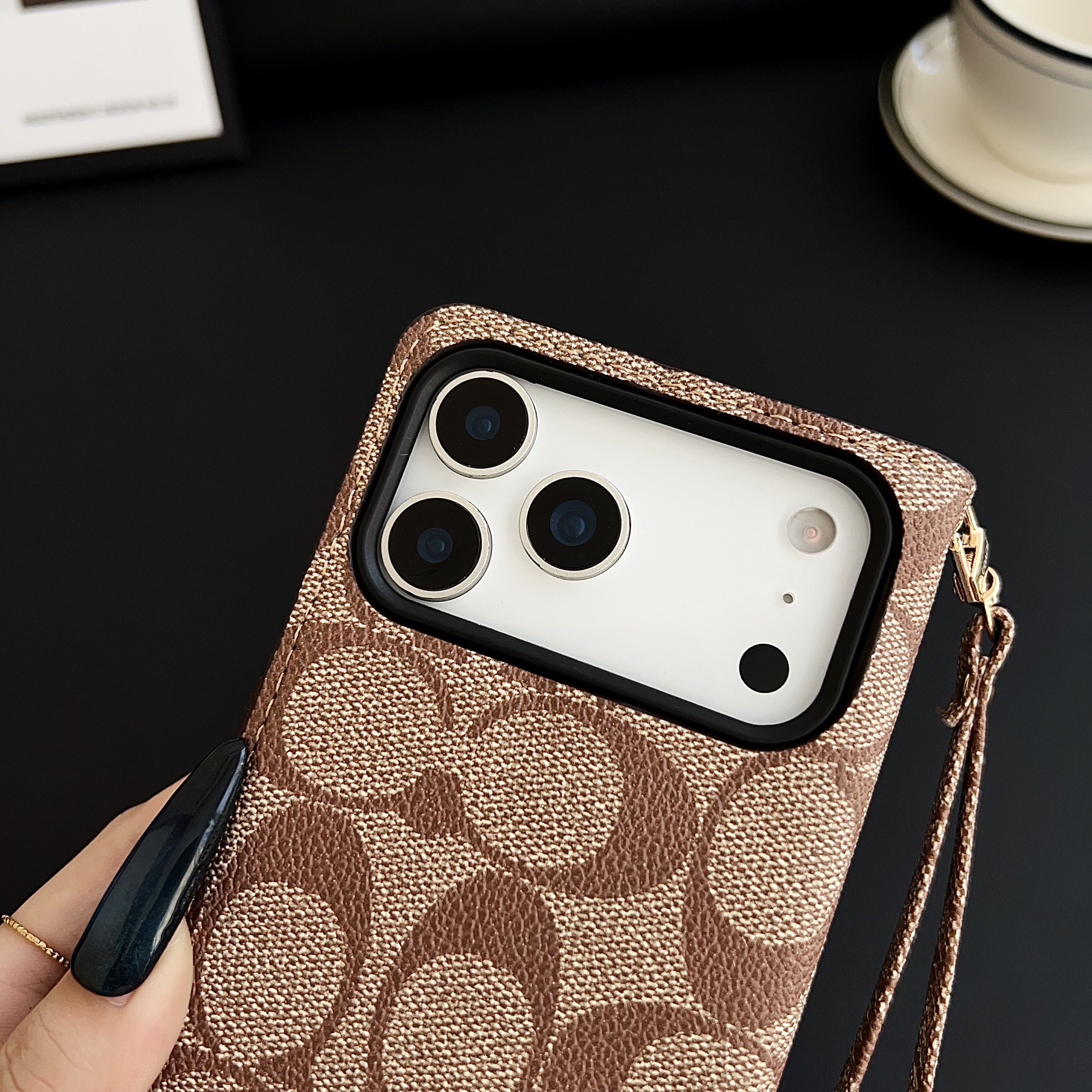 Luxury Leather CH iPhone Case With Flip Wallet -GECH198