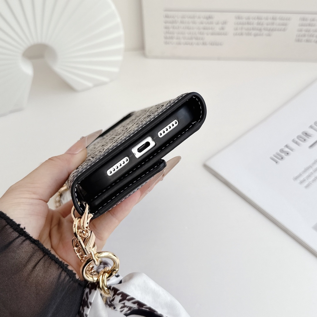 Elegant Leather TB iPhone Case With Flip Wallet-GETB223