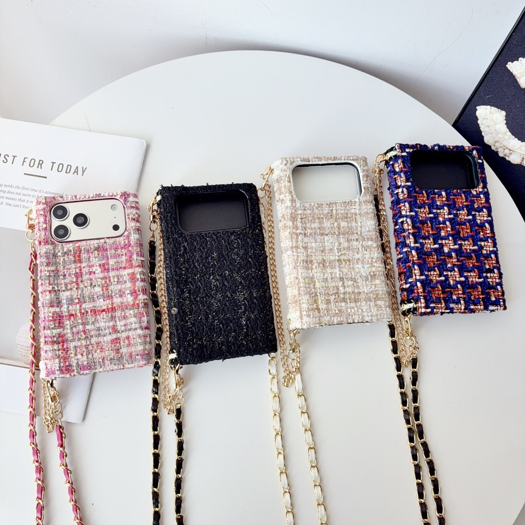 Luxury  CC iPhone Case With Flip Wallet And Crossbody Strap-GECC252