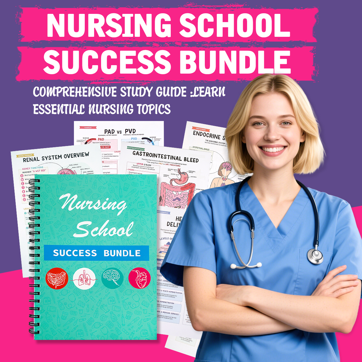 Nursing School Success Bundle | Spiral Bound (Buy 2 Free Shipping)