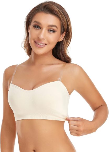 Non-Slip Silicone Padded Bea Wireless Tube Top Bra