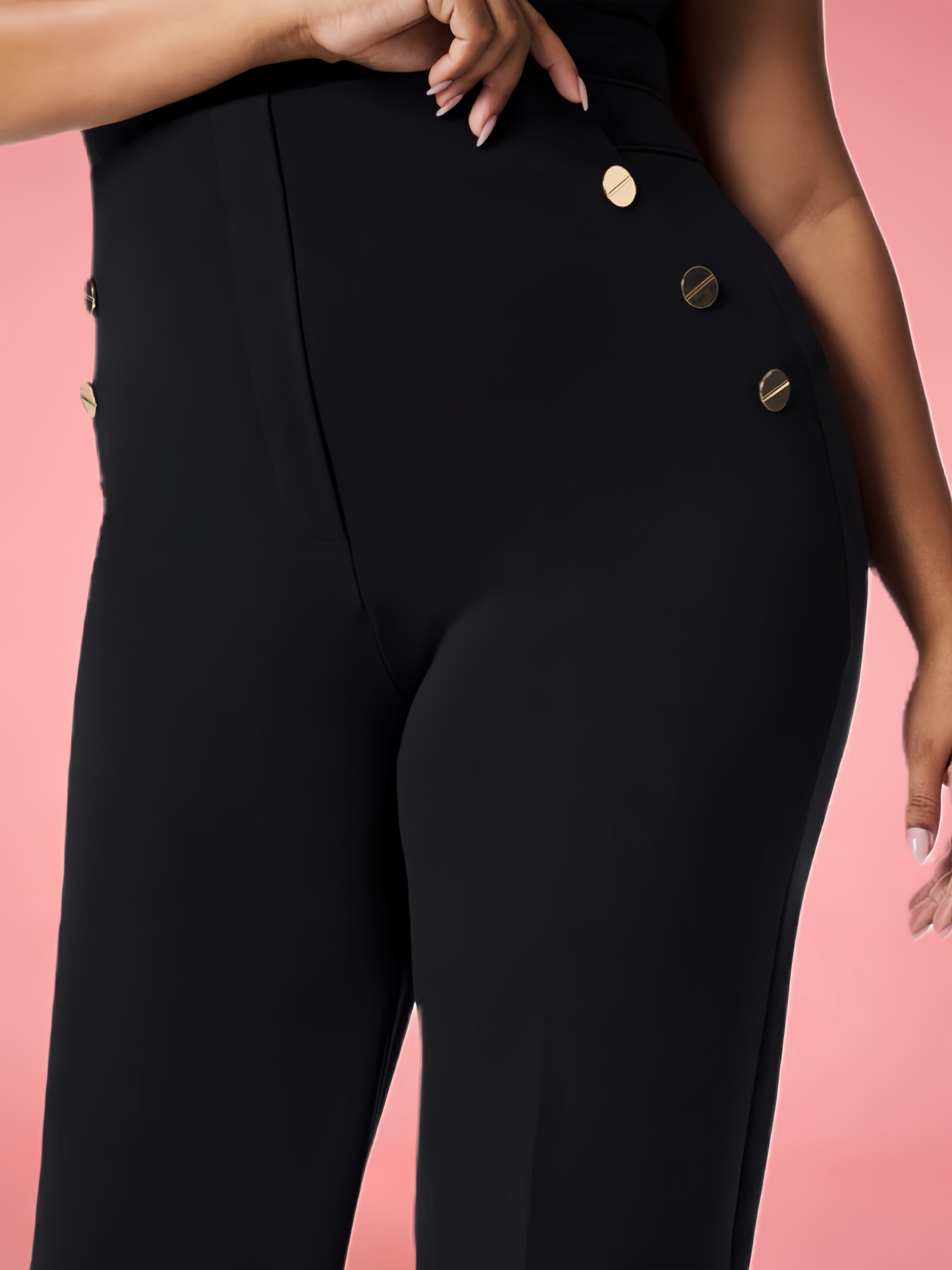 Tummy Control Button Wide Leg Pant(BUY 2 FREE SHIPPING)