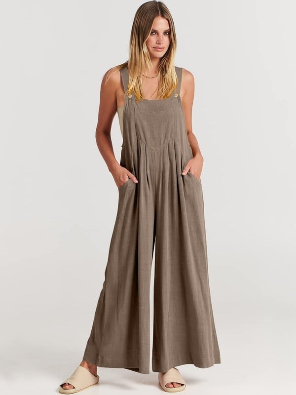 2024 Plus Size Oversize Wide Leg Overalls Jumpsuit