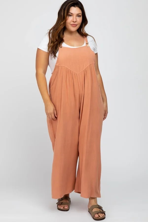 2024 Plus Size Oversize Wide Leg Overalls Jumpsuit