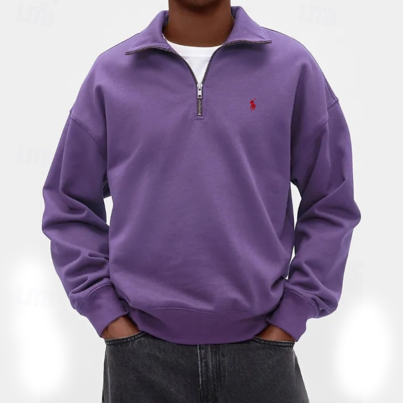 [Copy]Ralph Lauren® Pullover Casual Quarter Zip Long Sleeved Sweatshirt