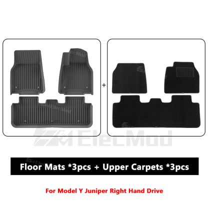 ElecMod Tesla TEP Floor Mats Non-slip Waterproof Durable Car Mats For 2025+ Model Y Juniper