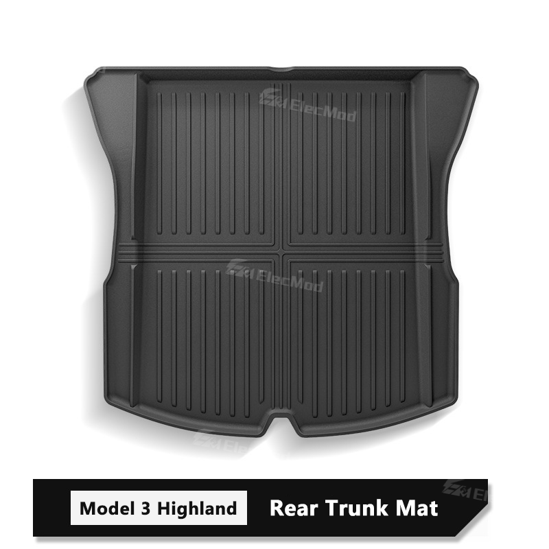 ElecMod Tesla TEP Floor Mats Non-slip Waterproof Durable Car Mats For 2024+ Model 3 Highland