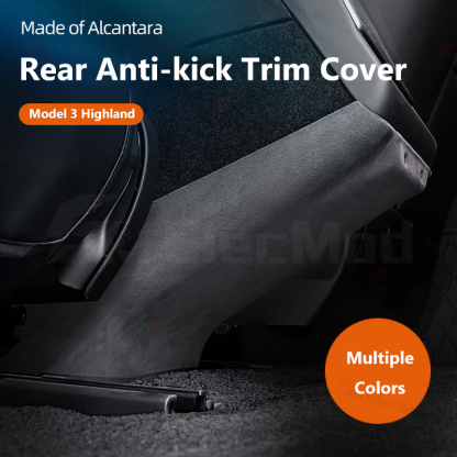ElecMod Alcantara Rear Anti-kick Trim Cover For Tesla Model 3 Highland