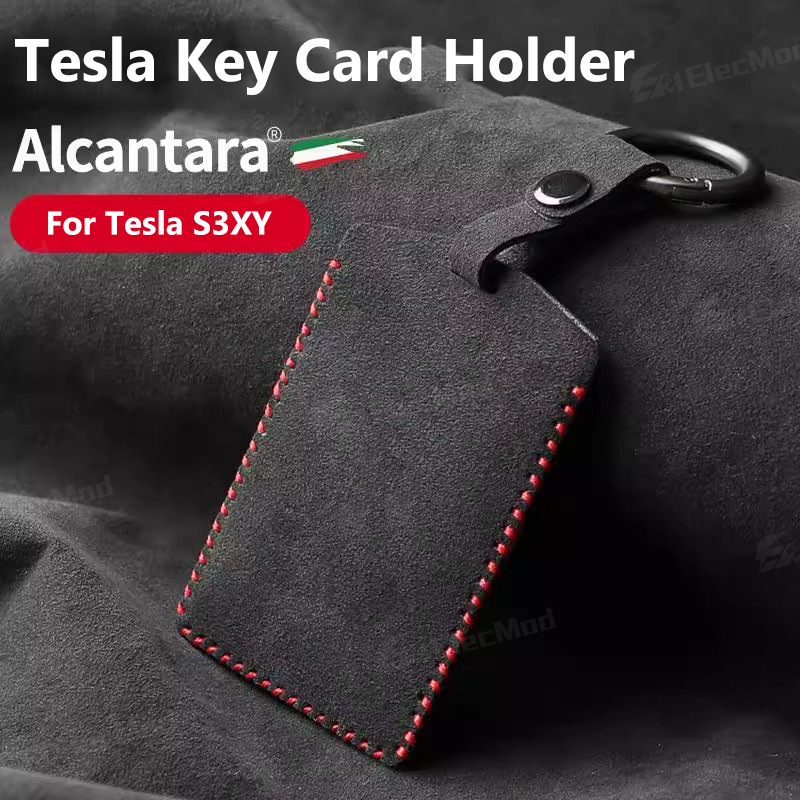 ElecMod Alcantara Key Card Holder Protector for Tesla