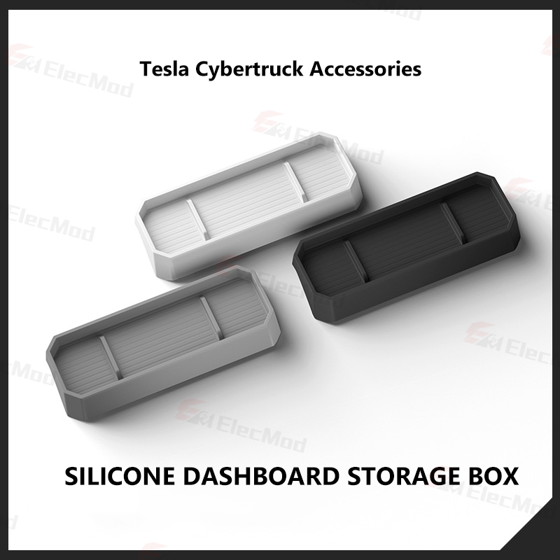 ElecMod Silicone Dashboard Storage Box For Tesla Cybertruck Accessories 