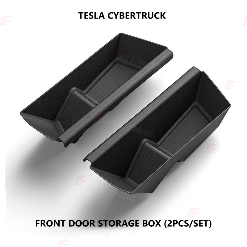 ElecMod Front Door Storage Box TPE Door Slot Organizer For Tesla Cybertruck