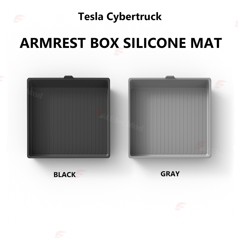 ElecMod Armrest Box Silicone Anti-Slip Mat For Tesla Cybertruck