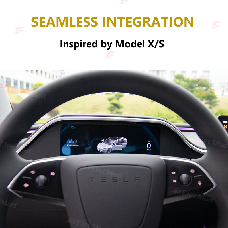 ElecMod F89 8.9-Inch CarPlay Instrument Cluster with Ambient Lighting For Model 3 Highland