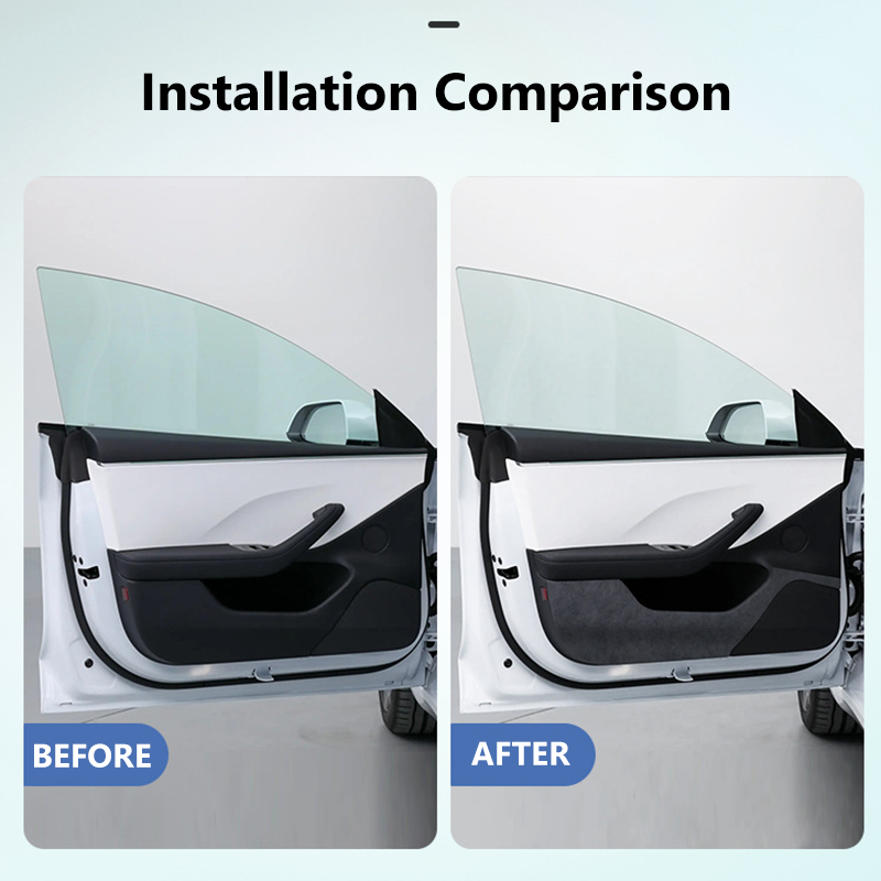 ElecMod Alcantara Door Kick Mat Cover For Tesla Model 3 Highland