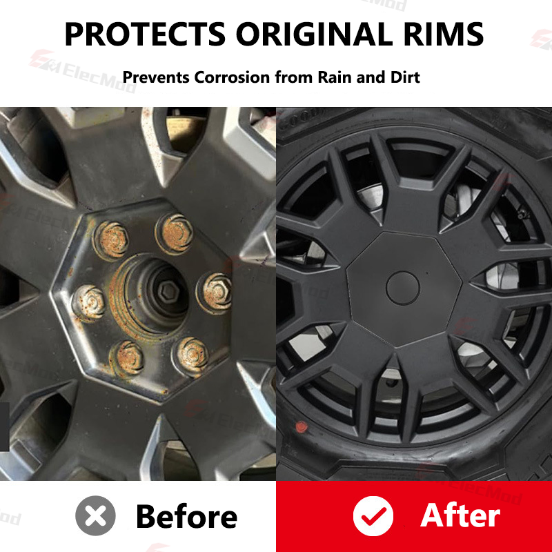 ElecMod Wheel Rims Center Hub Caps For Tesla Cybertruck