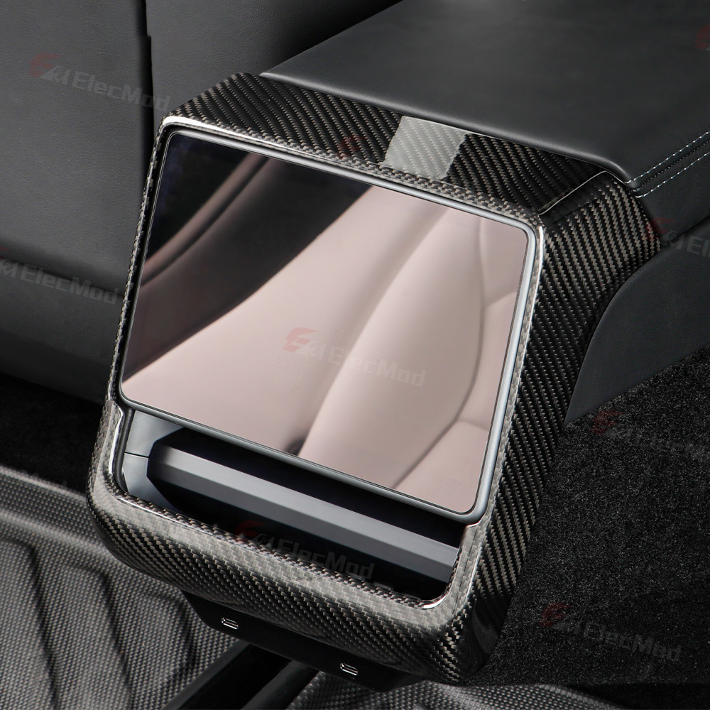 Elecmod Real Carbon Fiber Rear AC Vent Cover for 2024 Model 3 Highland