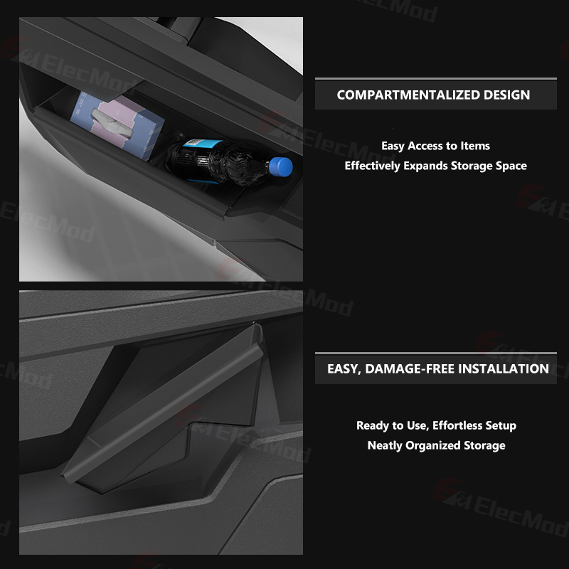 ElecMod Front Door Storage Box TPE Door Slot Organizer For Tesla Cybertruck