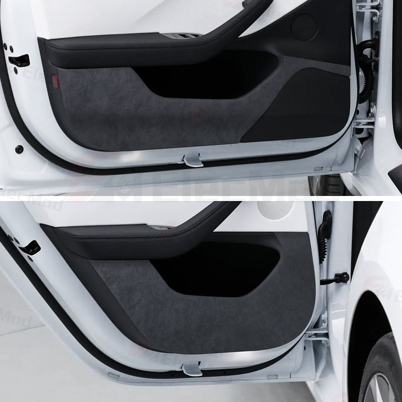 ElecMod Alcantara Door Kick Mat Cover For Tesla Model 3 Highland
