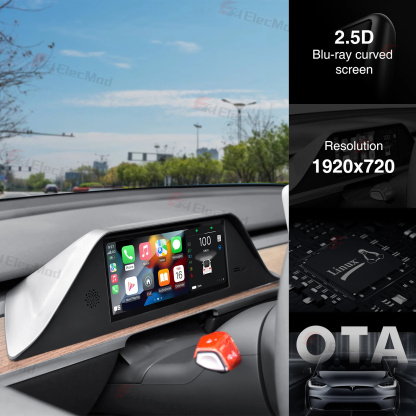 ElecMod M9 9-inch Intelligent Dashboard CarPlay Display for Tesla Model 3/Y - Inspired by Model S/X Design