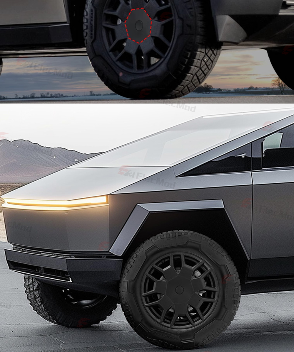 ElecMod Wheel Rims Center Hub Caps For Tesla Cybertruck