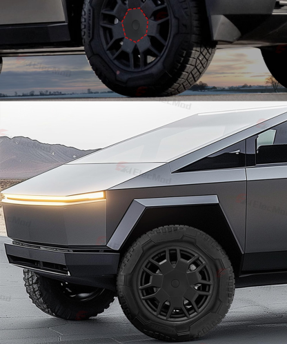 ElecMod Wheel Rims Center Hub Caps For Tesla Cybertruck