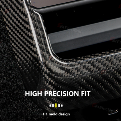 Elecmod Real Carbon Fiber Rear AC Vent Cover for 2024 Model 3 Highland