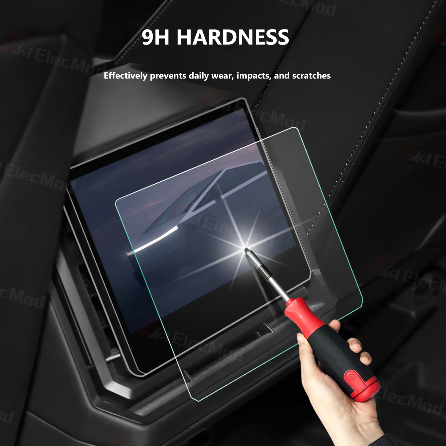 ElecModTempered Glass Screen Protectors For  Tesla Cybertruck Front & Rear Displays