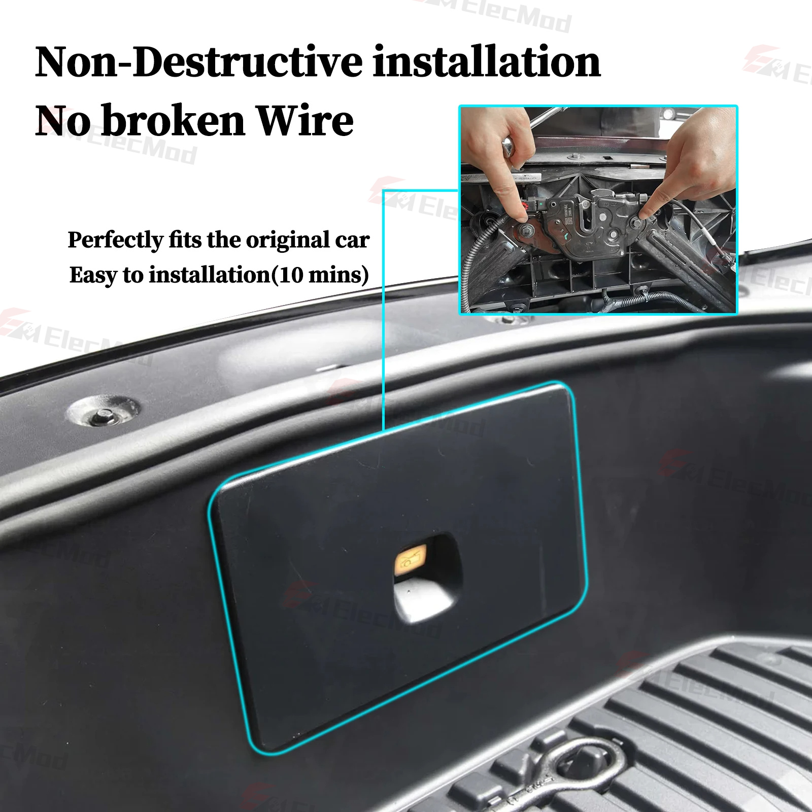 ElecMod 2021+ Model 3/Y/Model 3 Highland Silent Soft Closing Frunk Electric Suction Lock