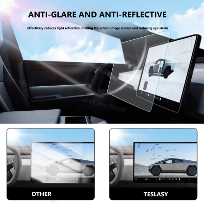 ElecModTempered Glass Screen Protectors For  Tesla Cybertruck Front & Rear Displays