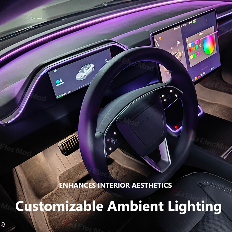 ElecMod F89 8.9-Inch CarPlay Instrument Cluster with Ambient Lighting For Model 3 Highland