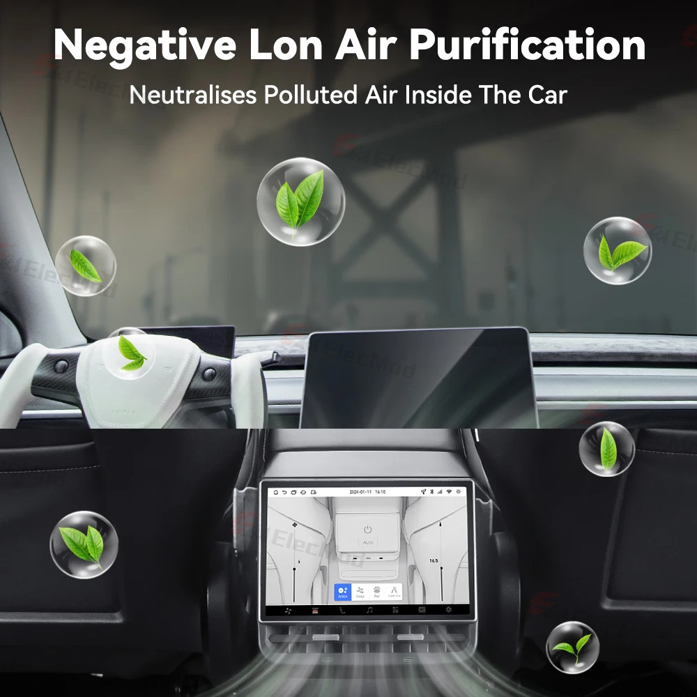 ElecMod 8.6-inch Rear Entertainment Display For Tesla Model 3/Y (Android & Large Air Vent)